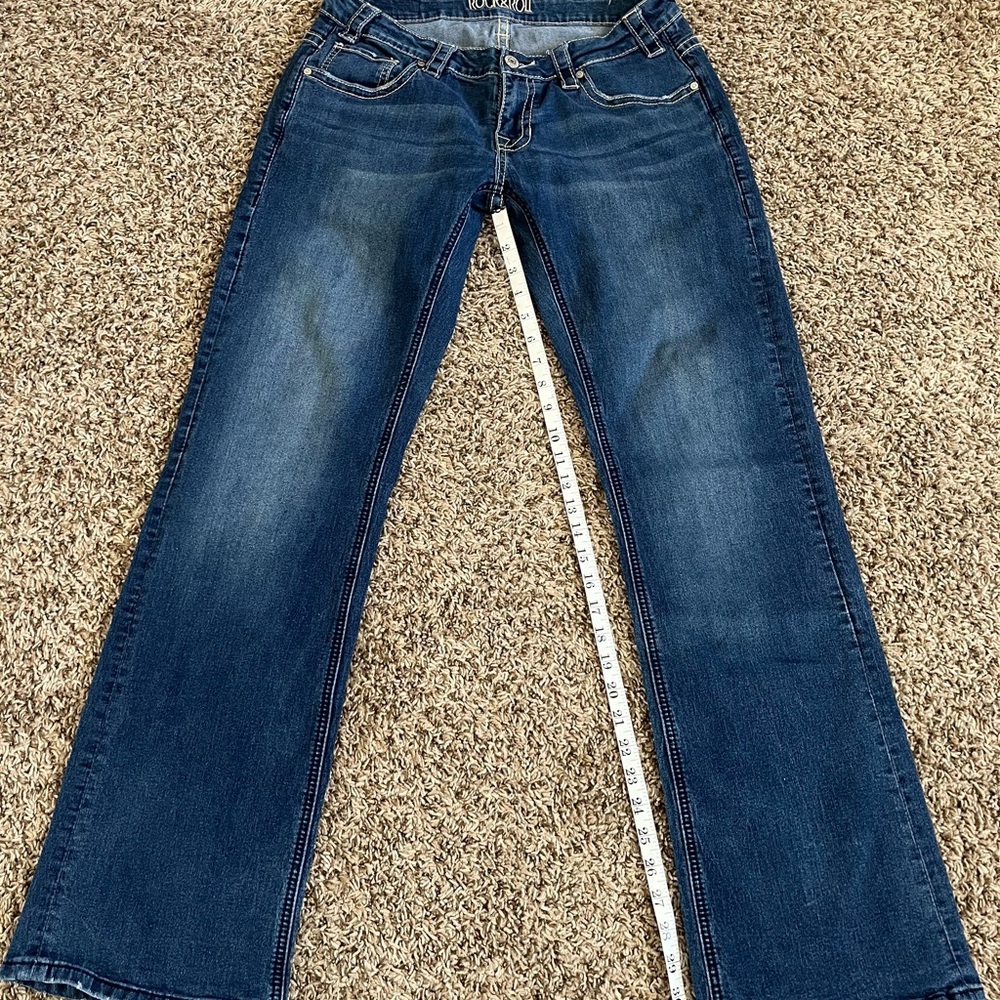 Rock & Roll Denim Women's Boot Cut Jeans in Medium Blue - Picture 2 of 8